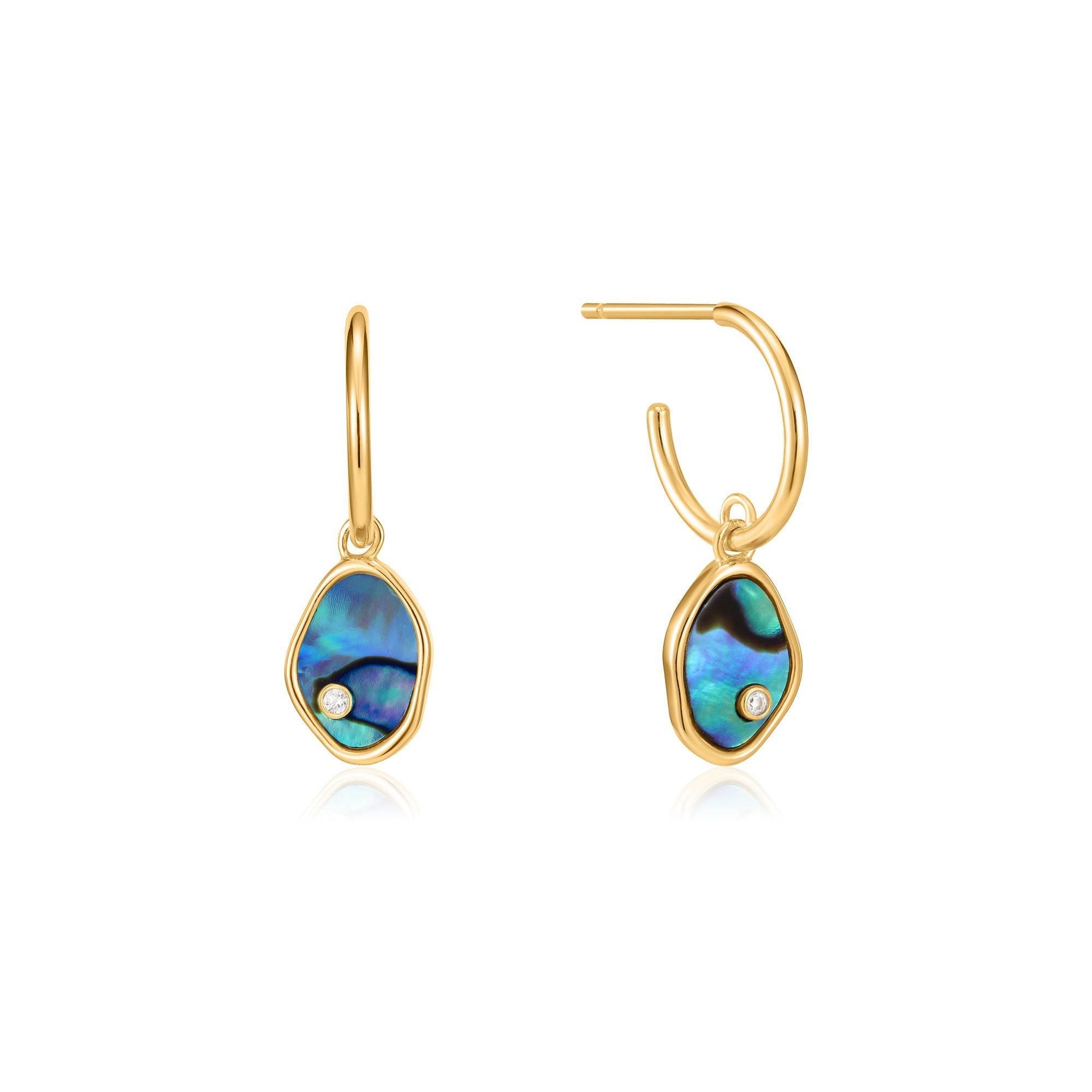 Turquoise Tide - Dangle Hoop Earrings