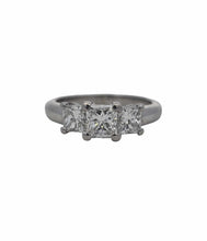 Load image into Gallery viewer, Princess Cut 3 Stone Diamond Engagement Ring
