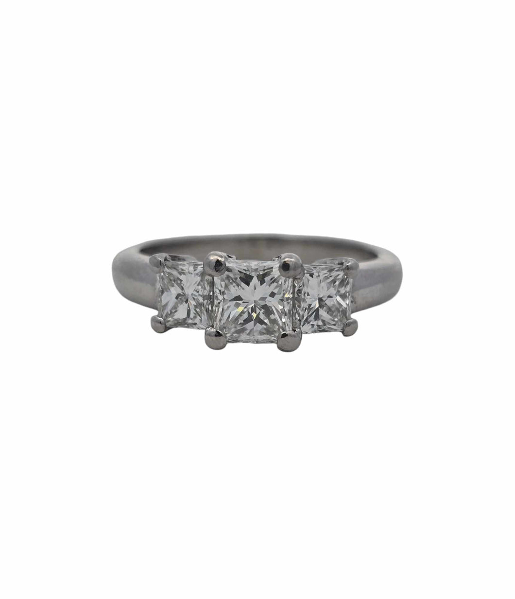 Princess Cut 3 Stone Diamond Engagement Ring