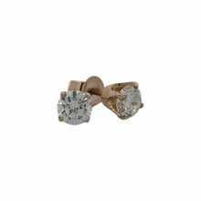 Load image into Gallery viewer, 14K Yellow Gold 1.23ctw Diamond Stud Earrings in 4-Prong Basket Settings
