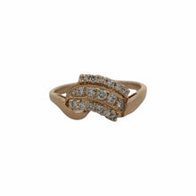 Load image into Gallery viewer, 14K Yellow Gold Approx. .33ctw Three-Row Diamond Ring with Bypass Shank
