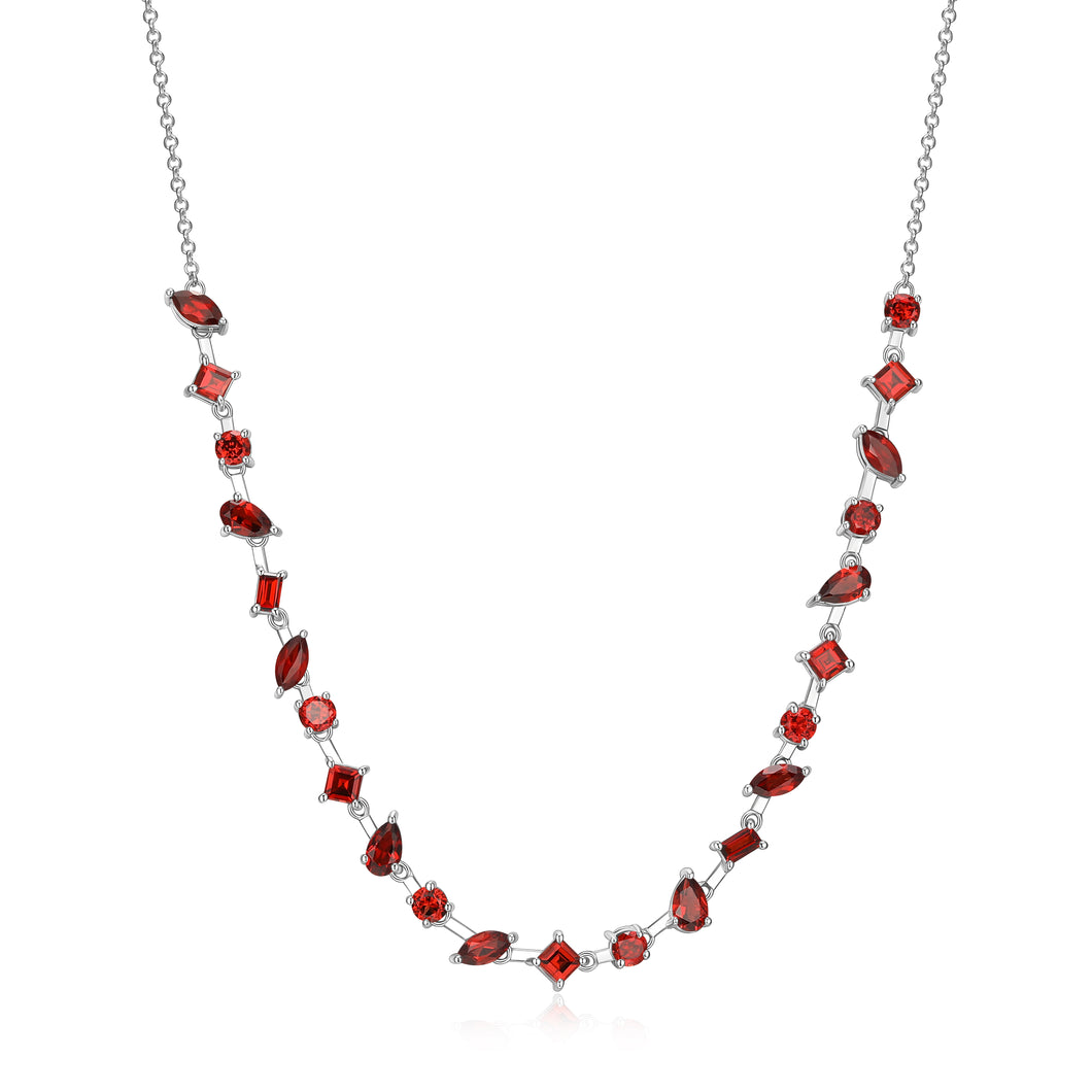 Cluster Garnet Necklace