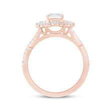 Load image into Gallery viewer, 14k Emerald Cut Halo Diamond Infinity Engagement Ring
