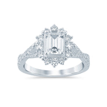 Load image into Gallery viewer, 14k Emerald Cut Halo Diamond Infinity Engagement Ring
